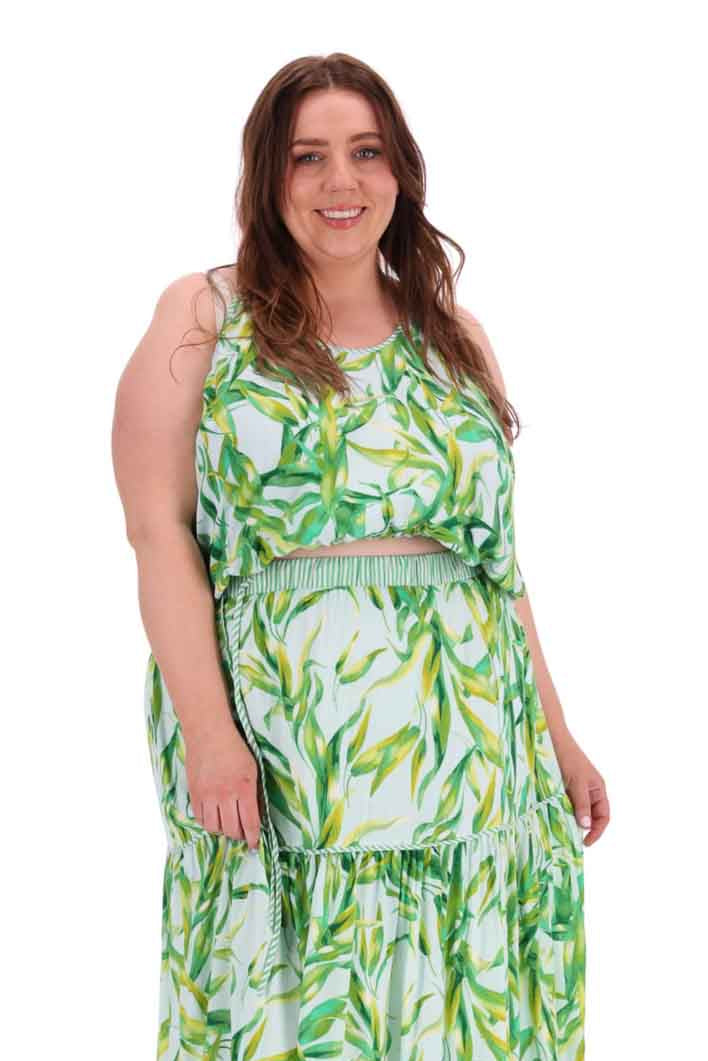 green crop top plus size
