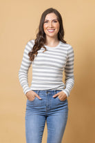 grey striped top sleeves