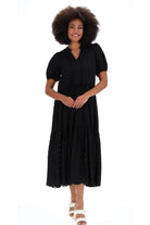 black check midi dress