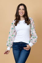 white pink floral top plus size