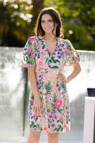 floral embroidered mini dress