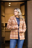 tailored plaid checkered blazer