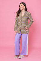 green tartan blazer jacket