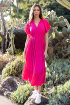 pink gingham maxi dress plus size