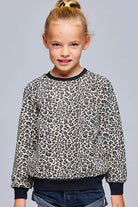 girls black leopard sweater