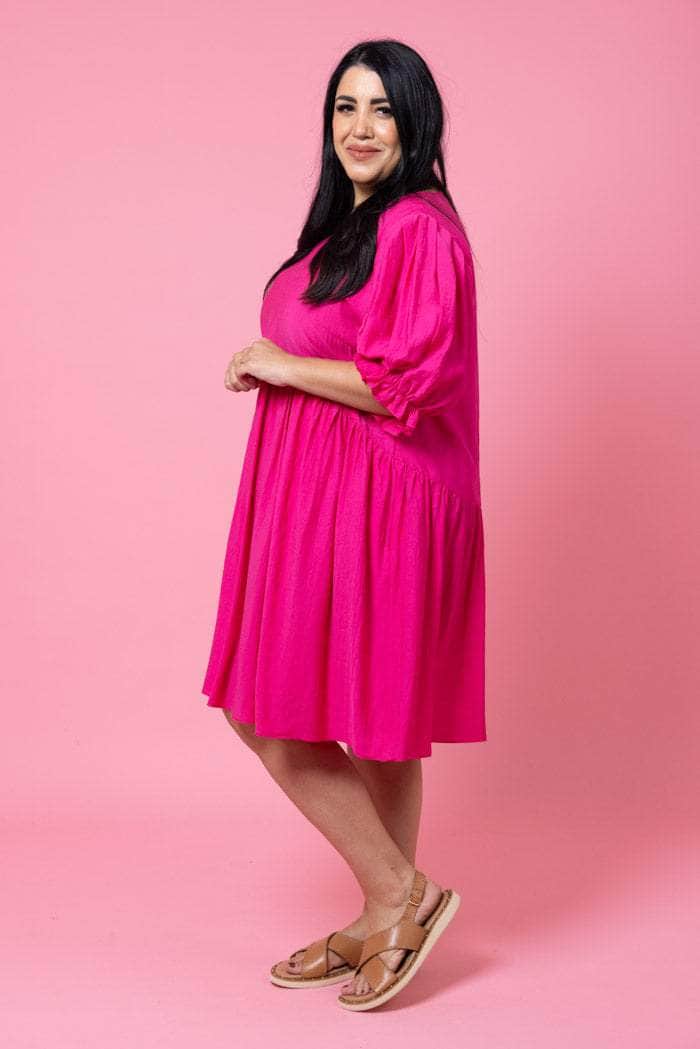 Nixon Dress Hot Pink – Augustine