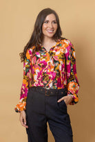 orange floral blouse plus size