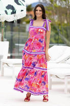 pink floral maxi dress