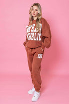 brown trackpant activewear