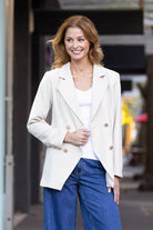 cream suit blazer