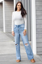 Paris straight leg Blue Ripped Jean