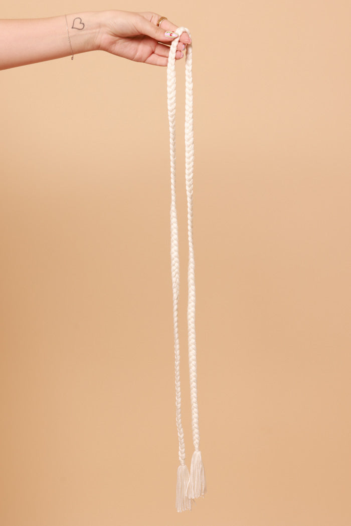White Plaited Tie