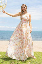 cream floral maxi dress