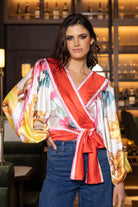 floral wrap top