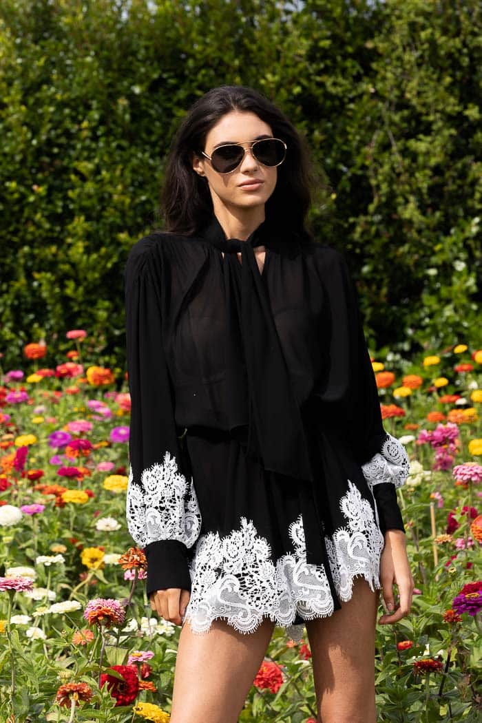 black chiffon mini dress