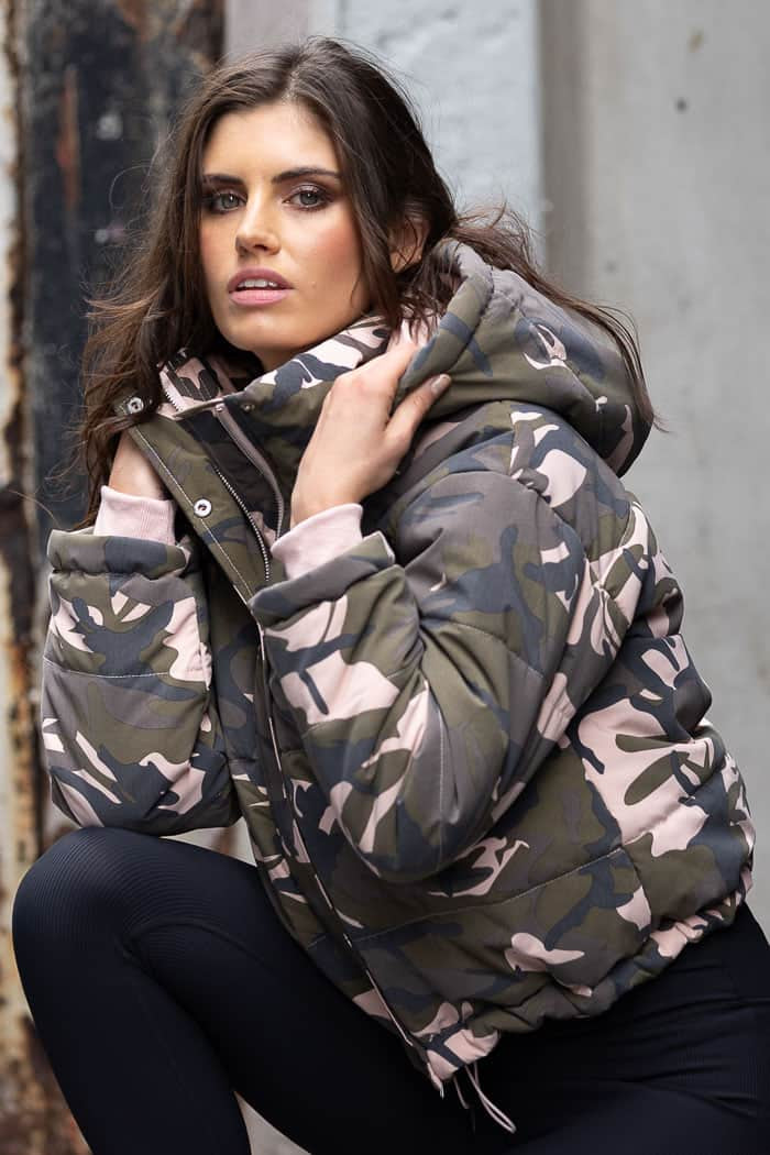 pink camo bomber jacket