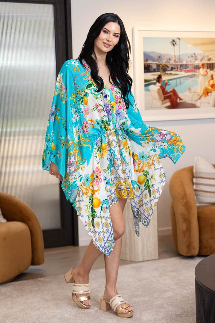 teal lemon summer kaftan
