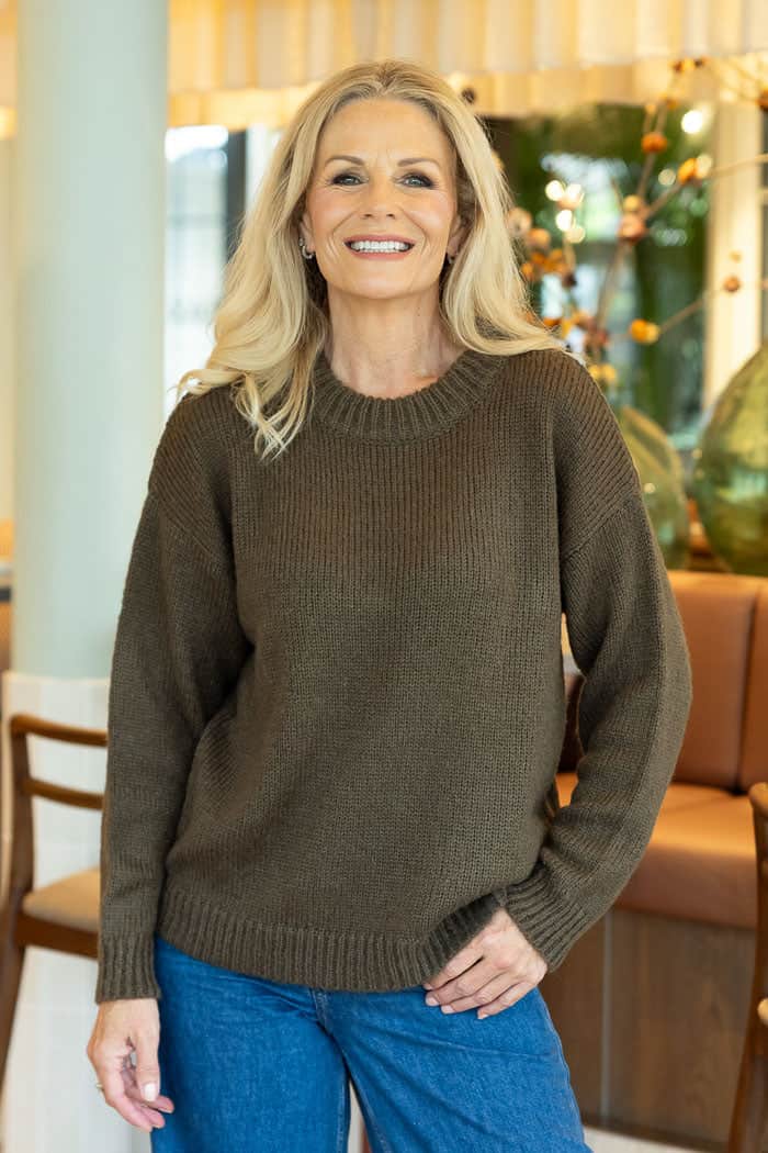 Aubery Knit Top Khaki 2