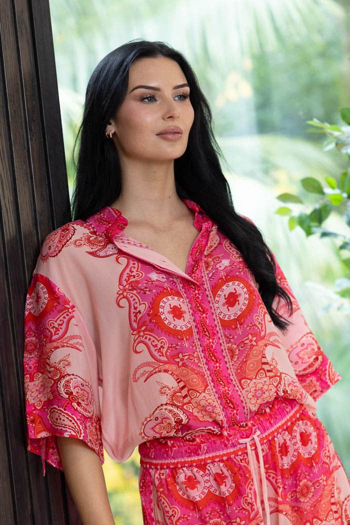 pink paisley summer shirt