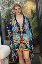 blue vintage print kaftan
