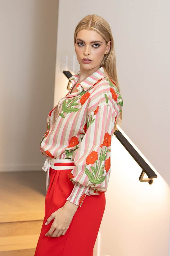Delilah Shirt Stripe Pink 2