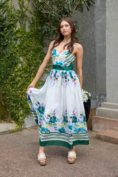 Sydney Maxi Dress White Green Floral Augustine Sydney Maxi Dress White Green Floral Augustine