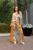 Retro print orange pant