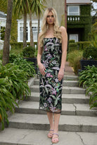 Sequin midi dress black