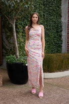 Blush pink sequin maxi dress