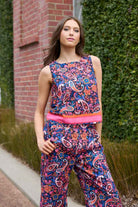 Black paisley print top