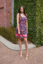 Black paisley print mini dress