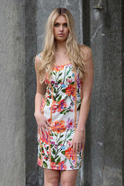 White floral mini dress