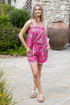 Hot pink paisley print short