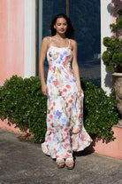 White floral maxi dress