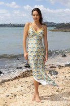 Floral satin slip dress