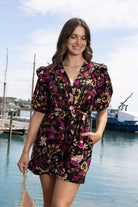 black floral paisley playsuit