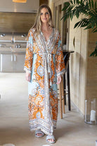 blue and orange kimono 