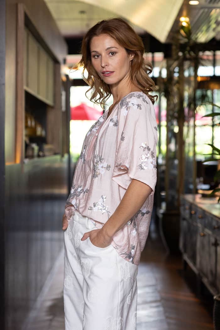 Gina Blouse Sequin Soft Pink 2