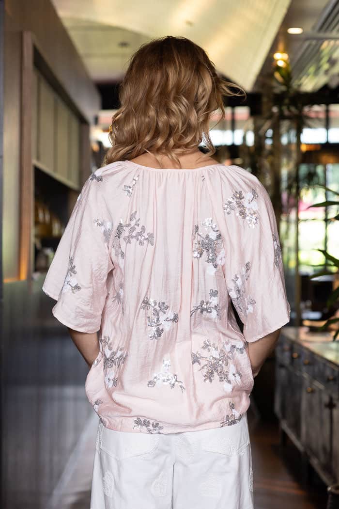 Gina Blouse Sequin Soft Pink 3