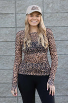 brown leopard activewear top