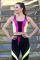 yellow pink sports bra plus size