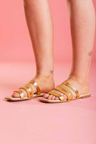 gold strappy sandal