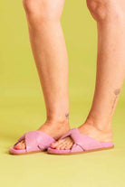 pink knotted sandal slide