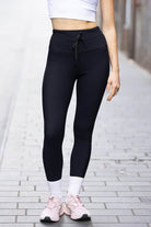 black ribbed leggings with back pockets