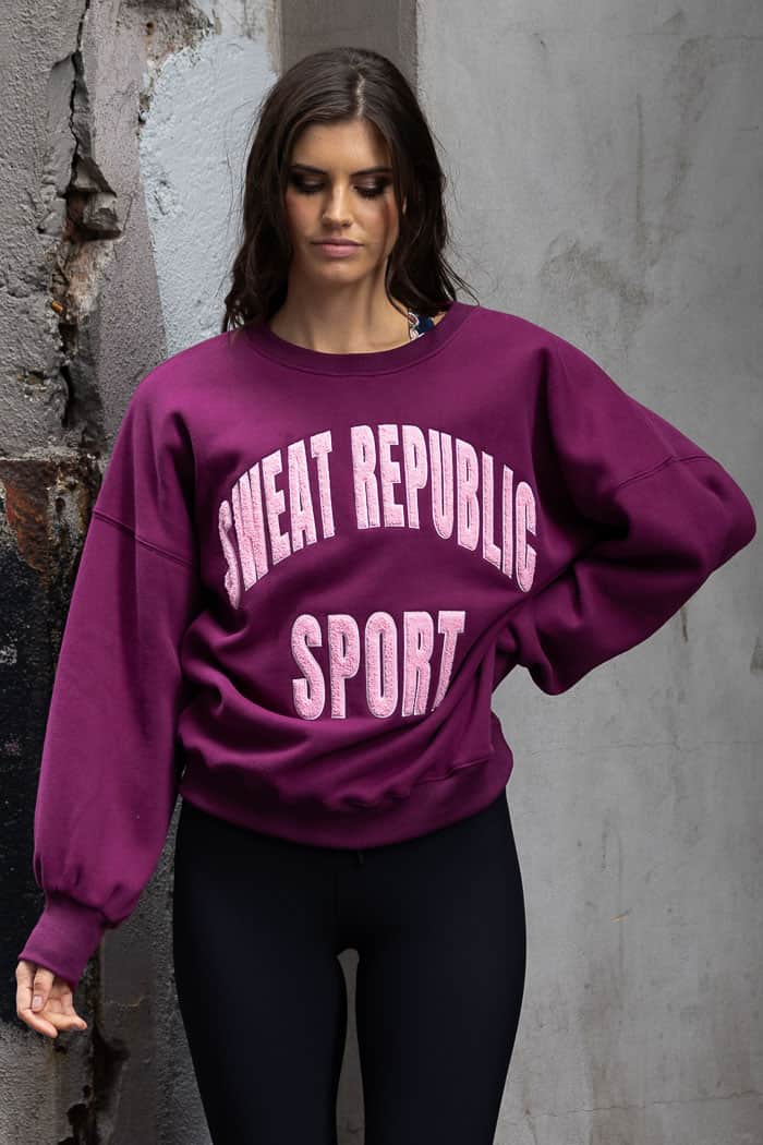 wine red sweater