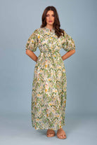 floral maxi shirt dress