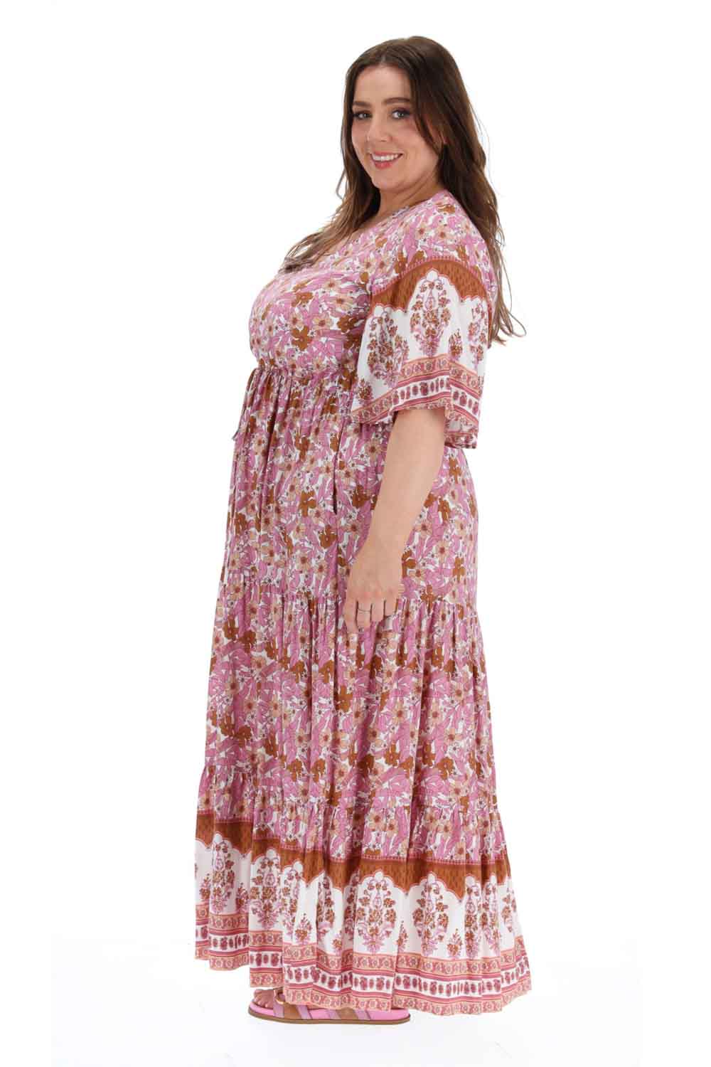 Sasha Boho Maxi Dress Pink  Augustine
