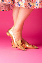 gold loafer flats