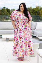 pink floral maxi dress plus size