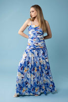 blue print maxi dress